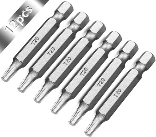 SWTYExt T20 Torx Bit Lang 50 mm, Chrom-Vanadium-Stahl Ersatz Bits Set für Schrauberbits (12 Stück)