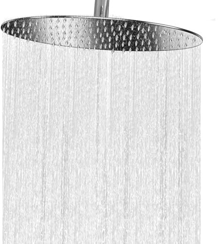 10 Zoll Runden Regenbrause,304 Regenduschkopf aus Edelstahl,Selbstreinigende Regendusche Brausekopf Quadratisch Kopfbrause Dusche Kopfbrause 360° Verstellbar Duschkopf Regendusche (10 Zoll, Runden)