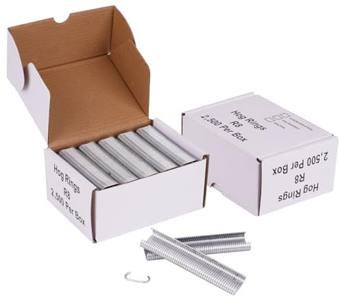 MOGOULUA 5000 Stück Zaunzange Ringe C-Typ Clip für Hog Ringzangen Haustierkäfig Zange Automatische Zaun Zange für Matratzen Auto Kissen Sofas Zäune Pet Käfige Installation Tool