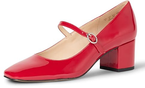 The Drop Aoki Heeled Mary Jane Plateauabsätze, Rot, 38 EU