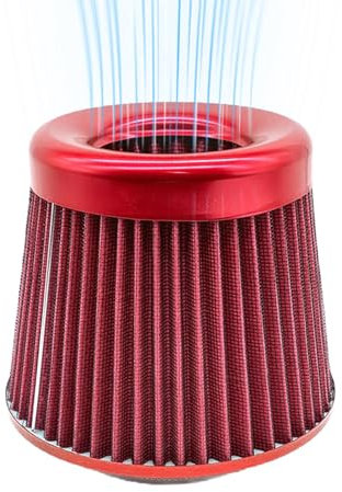 Filtro di aspirazione 'aria fredda per autoveicoli, filtro 'aria secca di ricambio a cono | Filtro 'aria ad alte prestazioni da 76 mm, filtro di aspirazione 'aria ad alte prestazioni