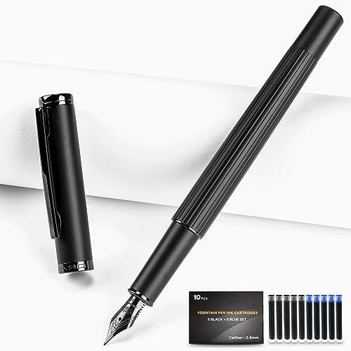 JINHAO Fountain Pen Extra Fine Nib, Includes Ink Cartridges & Converter, Perfect Weight, Optimal Flow, No Skips