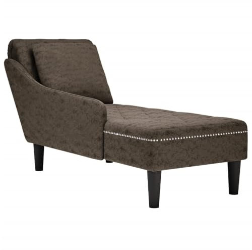vidaXL Chaiselongue, Indoor Lounge Sofa mit Kissen Rechter Armlehne, Gepolsterte Recamiere für Wohnzimmer Schlafzimmer Büro, Polsterliege, Grau Kunstleder