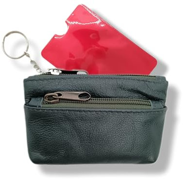 Petit Porte-Monnaie Cuir Femme, Protection RFID, Mini Portefeuille avec Porte-clés et Compartiments, (Vert Sapin)