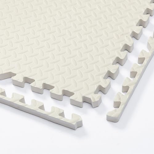 30x30cm Foam Puzzle Play Mat,10 Pack Interlocking Floor Tiles for Home Gym,Bedroom Crawling Mats Non-slip Interlocking Carpet Soft Area Rug (White,1.0cm Thick)