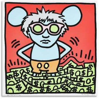 GAJUYL Keith Haring Poster, Pop-Art, Andy Maus (2), Wandkunst, Leinwanddruck, Kunstposter, Heimdekoration, Gemälde, ungerahmt, 30 x 30 cm