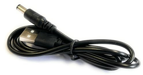Villageboom 1m Allzweck-USB-zu-DC-Kabel für vielseitige Anwendungen, USB auf DC Stecker - 5,5 mm x 2,1 mm, Power-Ladekabel, Schwarz, 5,5/2,1mm DC-Hohlstecker (1 Meter)