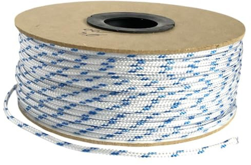 BK Shop Polypropylenseil 4 mm x 100 m - Geflochtene Schnur PP Weiß - Wasserdichtes Seil mit Kern - UV-beständiges Zugseil - Polypropylen-Kordel für Bauwesen, Verkehr, Segeln und Wassersportarten