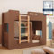 smartwood Litera Infantil 100x190 Marrón - Escalera Izquierda - Cama Montessori Mimi BL con Somier & Barrera Seguridad para Niños & Niñas - Carga Máxima 230 kg