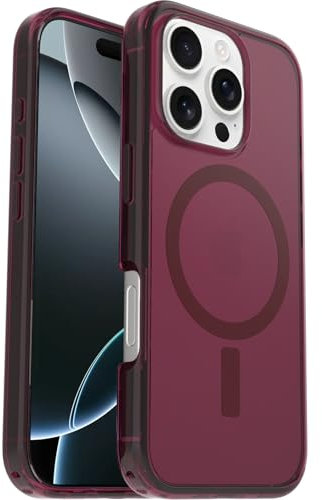 OtterBox Symmetry Series Clear MagSafe Case for iPhone 16 Pro Max, Shockproof, Drop proof, Protective Thin Case, 3x Tested to Military Standard, Red