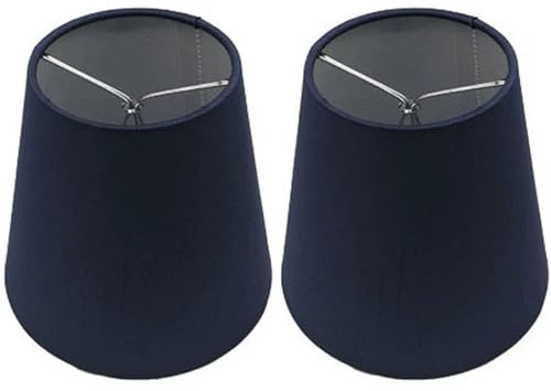 2pcs kleiner Lampenschatten, 4x5, 9 x 5, 5 Barrel Clip auf minimalistischen Lampenschatten für Tischlampenlampen dekorative Stofftöne für Zuhause, Hotel, Restaurant, Blau