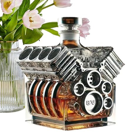 Bomefoi Whisky Bottle, Spirits Dispenser - V8 Motor-Inspired Vodka Bottle Decanter, Home Bar Decoration for Valentine's Day, Tequila, Bourbon, Brandy, Wedding