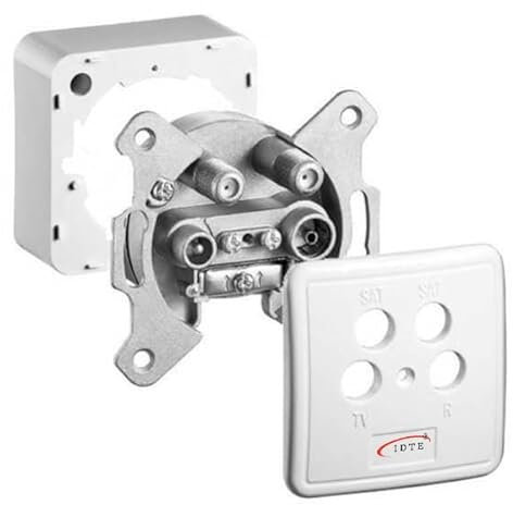 GigaBlue GB4 Satdose 4-Fach Enddose Twin Antennendose Class A Sat Dose 2X Sat 1x Radio 1x TV Aufputz Unterputz