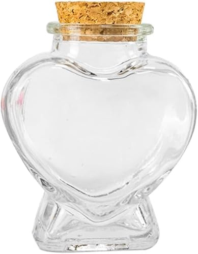 Mini-Glasflasche, herzförmige Wunschflasche, transparente Aufbewahrungsdosen mit Kork, Wunschflaschen, dekorative Lebensmittelaufbewahrungsflaschen, Heimdekorationszubehör