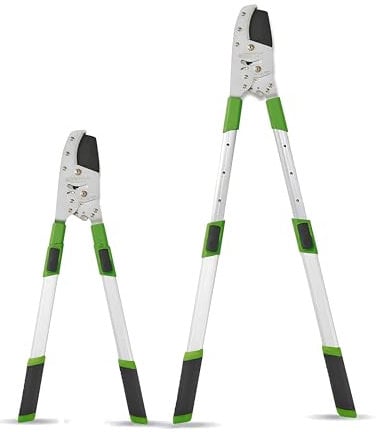 Tree Loppers Heavy Duty Professional Hedge Clippers Strong Sharp Gear Anvil Ratchet Lopper Tree Planter Tool Telescopic 4 Section Lockable Extendable 71-103cm SK5 Blade (Anvil Ratchet Lopper)