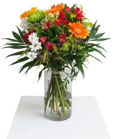 FLORES SOLIDARIAS - Ramos de Flores Naturales Mixto - Ramo Fresco de Calidad para Regalo, San Valentín, Día de la Madre, Bodas, Aniversarios, Cumpleaños y Decoración del Hogar
