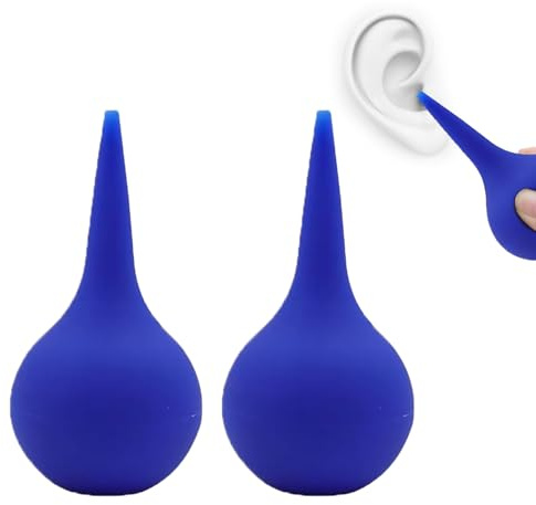 Ohrendusche,Ohrendusche Erwachsene, 2 Stück Ohrdusche, Weiche Ohrenreinigungsbälle, Ohrenreinigungsbälle, Spritze Zur Ohrenreinigung