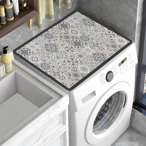 ZeiLaBang Kakadi Waschmaschinenauflage 60x60CM,Abdeckung für Waschmaschine | Waschmaschinen Staubschutz,Kühlschrank Waschmaschinenabdeckung,Multifunktional Kühlschrank-Bodenschutz Pads