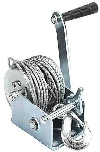 NDNCZDHC 600 Pounds Boat Trailer Winches, 8m / 26.2ft Rope Length,with Thick Solid Steel Wire Rope, Small Winch for Lifting, Hand Cranked