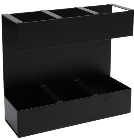 Gsycle Porta di cannuccia per bancone, 3 compartimenti Accessori per la di asciugatura riutilizzabile in ferro con scarico inferiore per la porta della porta armato