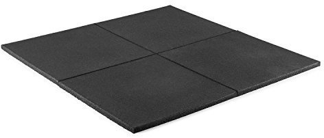 Capital Sports RUB20 - Bodenschutzmatte, Abwurfmatte, Unterlegmatte, 50x50cm, Ø2cm, Schutz beim Ablegen und Abwerfen von Hanteln und Gewichtsscheiben, 4 vulkanisierte Vollgummi-Matten, schwarz