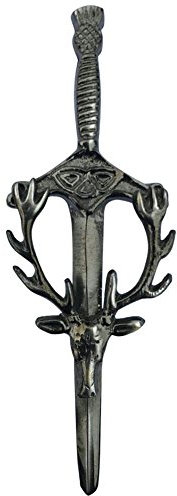 Épingle à kilt en forme de tête de cerf - Motif celtique écossais (antique), antique, 10 cm