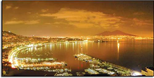 Deco Italia Quadro Moderno Napoli di Notte | 180 x 100 cm