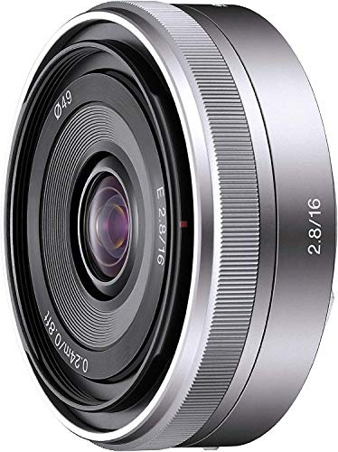 Sony 16mm f/2.8 E-Mount Weitwinkelobjektiv (SEL16F28) Silberfarben