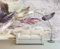 Fototapete 3D Effekt Tapeten Zement Textur Feder Vliestapete Wandbilder Wallpaper Dekoration