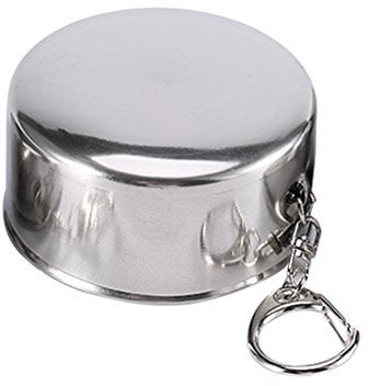 Zerodis Taza plegable de viaje, acero inoxidable Taza plegable portátil de viaje para acampar al aire libre Taza plegable retráctil(L)