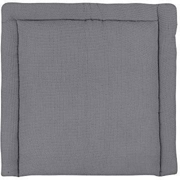 KraftKids Wickelauflage in Waffel Piqué grau, Wickelunterlage 78x78 cm (BxT), Wickelkissen