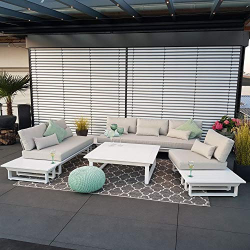 ICM Alu Gartenlounge Set Menton Aluminium weiß Gartenmöbel Loungegruppe Terrassenmöbel Outdoormöbel Loungeset Outdoorlounge Gartenmöbelset