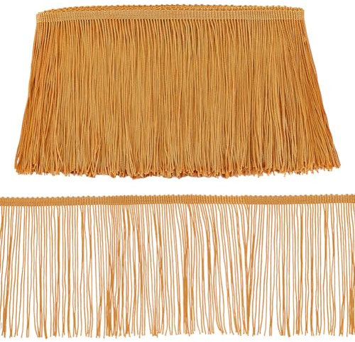 OLYCRAFT 10M Fringe Trim Lace Quaste Champagner Chainette Fringe Trim Band 14.5cm Breit Fransenborte Fransen Für Latin Dance Dress DIY Kleidung Verschönerung Lampenschirm Und Kissen Dekorationen
