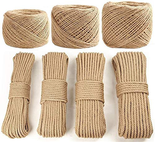 Corde Chanvre En Jute Naturel, Diamètre 6/8/10/12/14mm Corde Jute Pour Industriel, Grattoir Pour Chat, Arbre À Chat, Emballage, Cadeaux, Décoration, Groupage, Jardinage ( Color : 12mm , Size : 50m )