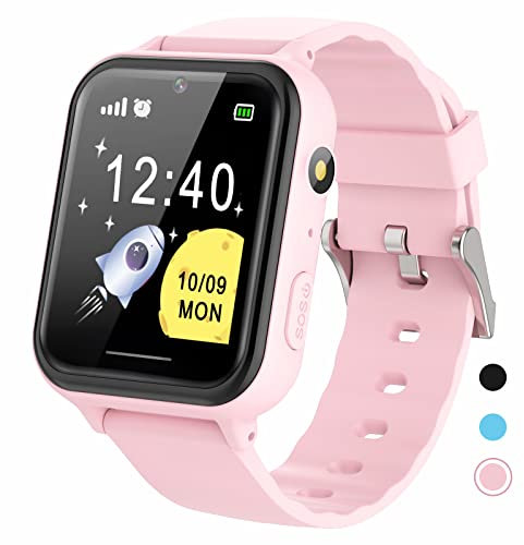 Montre Intelligente Enfant - Montre Enfant Fille Garçon avec 10 Jeux SOS MP3 Musique Pédomètre Caméra Vidéo Réveil Chronomètre Calendrier Calculatrice, Cadeaux pour Garçons et Filles de 4-12 Ans