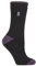 HEAT HOLDERS - Damen Extra Warm Innen Flauschig Thermosocken für Geschenk | Socken für Winter (DE/NL/SE/PL, Numerisch, 37, 42, Regular, Regular, Schwarz/Lila H & T)