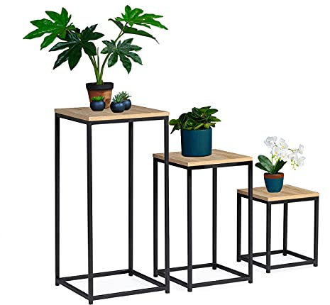 IDMarket - Lot de 3 Tables d'appoint Detroit Design Industriel