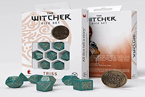 Q-Workshop QWOWTR97 - The Witcher Dice Set: Triss - The Beautiful Healer (7), Blau, Gold
