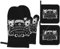 YUMEBLTD Ofenhandschuhe, Katzenschädelkopf, Hexenbrett, schwarz, Gothic-Ofenhandschuh und Topflappen für Küche, Kochen, Backen, Grillen, Grillen