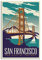 Poster mit Golden Gate Bridge, San Francisco, Vintage, Reiseposter, Kunst, Wanddekoration, Poster, Bild, Poster, Geschenk, 30 x 45 cm