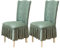 Qubjus Stuhlhussen für Esszimmer Satz von 2 Stretch Stuhl Slipcover mit Rock abnehmbar waschbar Küche Stuhl Protector Cover Set für Haus, Party, Hochzeit(Hellgrün, 2Stück)