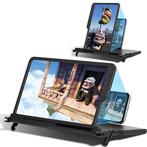 Newseego 12-Zoll-Faltbare Telefon-Bildschirmlupe, Horizontaler und Vertikaler 3D-HD-Verstärker, Augenschutz, Film, Video und Spielvergrößerer, Tragbarer Telefonhalter, Bildschirmlupe für Smartphones.