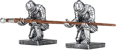 Cottage Garden Lot de 2 Porte Baguette Supports en Résine Argenté Vieilli 12,1 cm