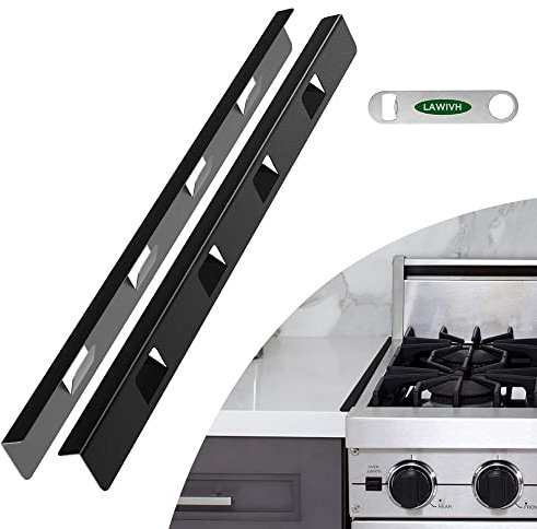 Stove Gap Covers Stainless Steel Stove Gap Filler Range Trim kit Between Oven and Countertop Dishwasher Dryer Heat Resistant and Easy to Clean (23.4'Matte Black,1 Pair)