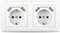 Kaifire Doppelsteckdose Mit USB Anschluss, Schuko Steckdose System 55 Reinweiß Komplett-Set inkl. Rahmen Unterputz Wandsteckdose Mit 4 USB Ladegerät für Smartphone Tablet MP3