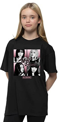 BLACKPINK T Shirt Shut Down Photo Grid Band Logo Nouveau Officiel Unisexe Noir Taille M