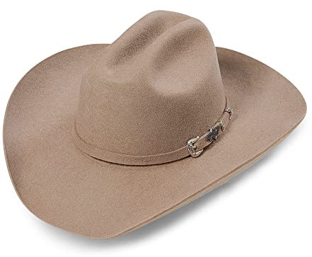 STARS & STRIPES Houston Brown Hut – Hochwertiger, formstabiler Western-Cowboyhut aus Wollfilz