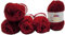 5 x 100 Gramm Himalaya Dolphin Star Strickwolle, Babywolle mit Glitzer, 500 Gramm Wolle Super Bulky (bordeaux 92122)