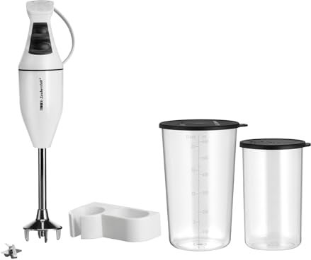 ESGE-Zauberstab Set M100 Design 901205,Weiß, Hand - Stabmixer, Pürierstab, inkl. Becher-Set 600ml & 400ml, elektrischer AC – Motor 2-stufig, Soft-Touch Membranschalter, ergonomischer Griff