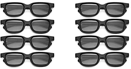 PURPLLE 8 Stück 3D-Brille, passiv, polarisiert, für 3D-TV, echte 3D-Kinos, für 3D Gaming und TV-Rahmen